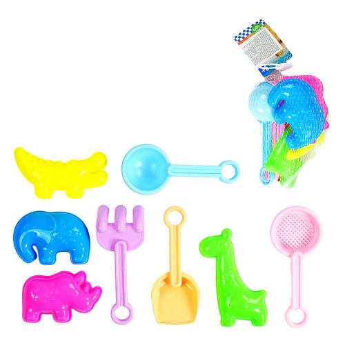 Пісочний набір (8 елементів), в сітці