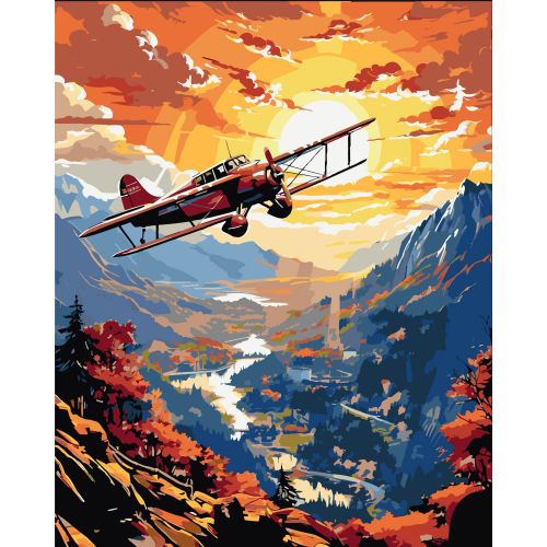 Картина по номерах "На літаку" 40х50 см