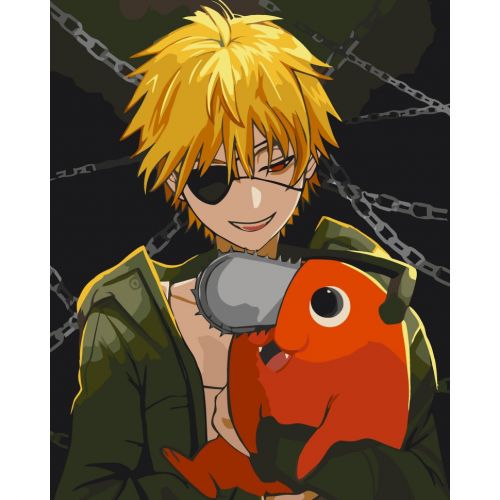 Картина по номерах "Аніме. Людина-Бензопила" 40х50 см