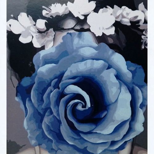 Картина по номерах "Дiвчина-троянда" 40х50 см