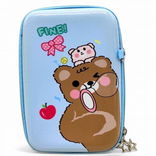 Сумочка дитяча на блискавці "Аніме. Ведмедик", блакитна