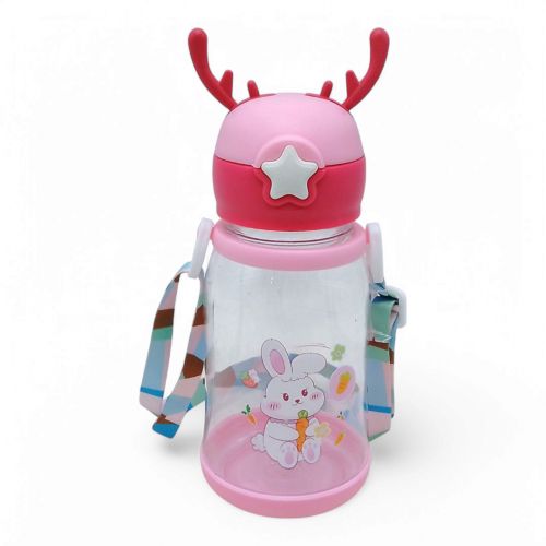 Поїлка-непроливайка пляшечка (пластик) 550 мл (рожевий)