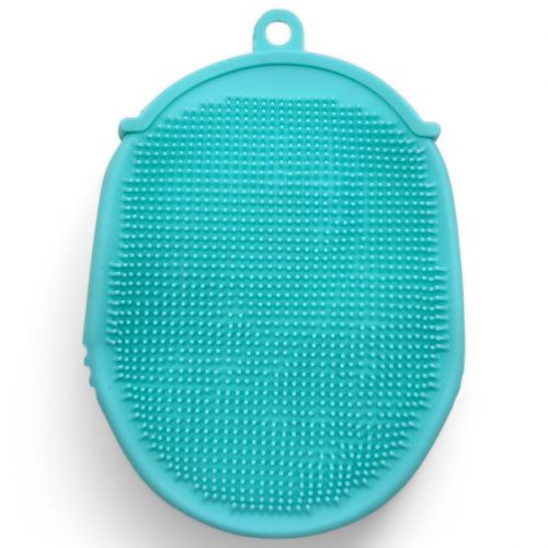 Силіконова мочалка-рукавичка для купання, бірюзовий