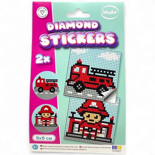 Набір з алмазною мозаїкою на самоклеючій основі "Пожежник" 9x9 см