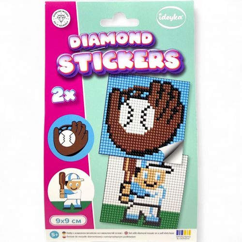 Набір з алмазною мозаїкою на самоклеючій основі "Бейсбол" 9x9 см