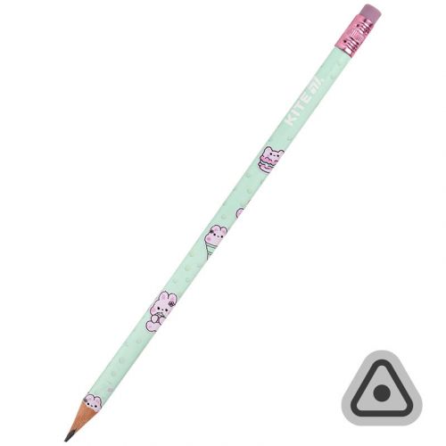 Олівець графітний з гумкою, тригранний Feel Good