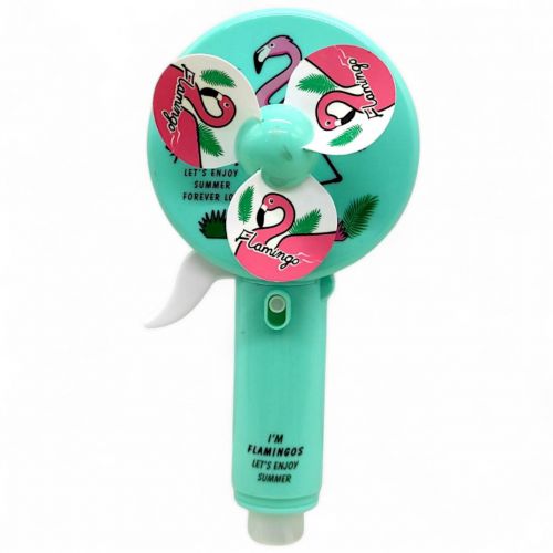 Вентилятор ручний  (18 см) "Фламінго", бірюзовий