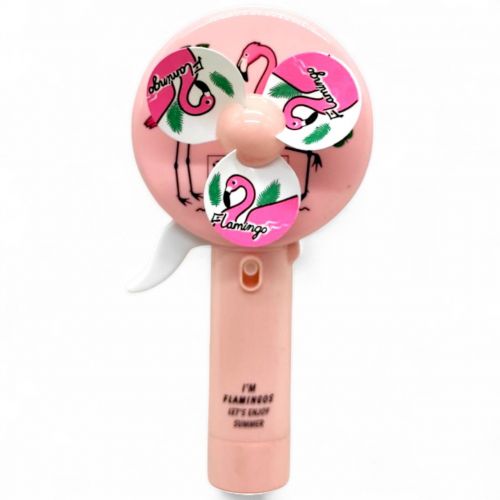 Вентилятор ручний  (18 см) "Фламінго", рожевий