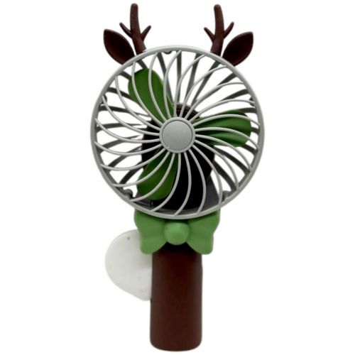 Вентилятор ручний з ріжками (19 см), коричневий