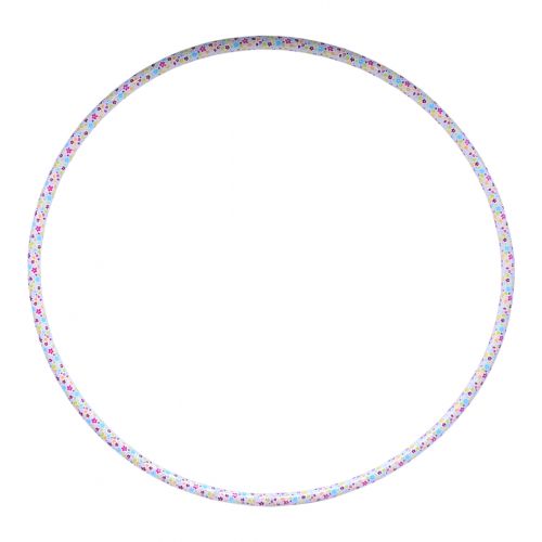 Обруч №2 75 см "Кольорові квіточки" (білий)