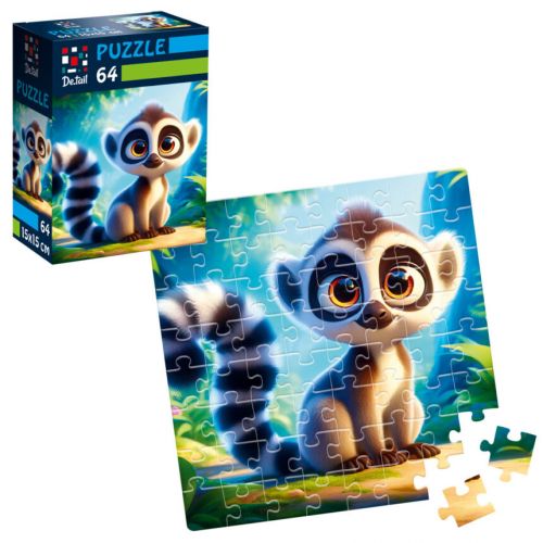 Пазли "De.tail. Лемур в джунглях" 64 деталі