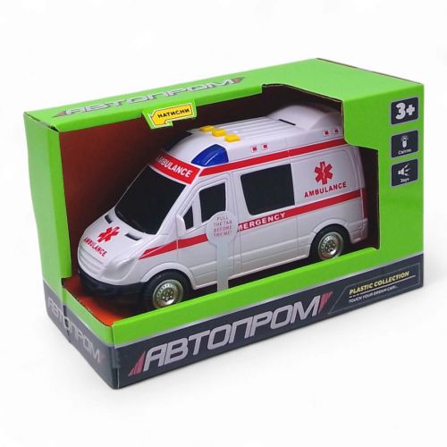 Машинка "Швидка допомога" із серії "Автопром", світло, звук