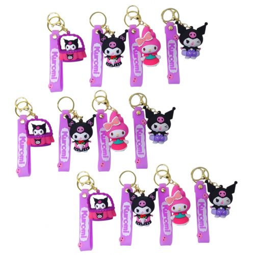 Брелок аніме "Куромі" 5 см, гума, кріплення, ремінець, 12 штук