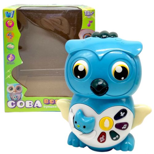 Музична сова "Всезнайко", укр (Блакитна)