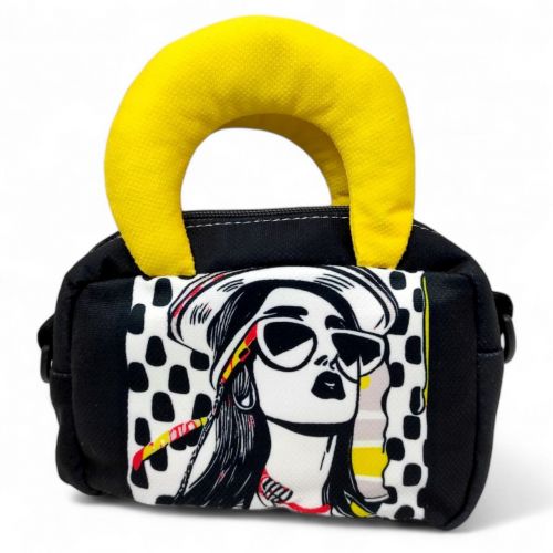 Сумочка mini (текстильна) 18х123 см (без ручок) (жовта)