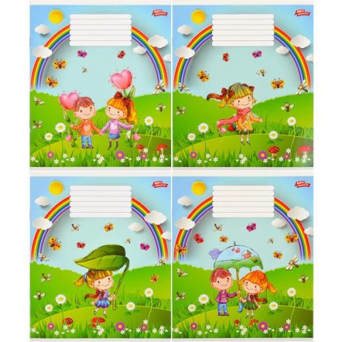 Зошит кольоровий 12 аркушів, лінія (20 штук в упаковці)