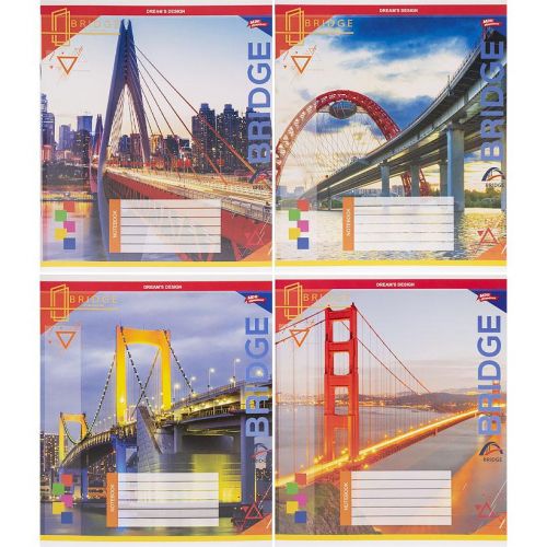 Зошит кольоровий 12 аркушів, клітинка (20 штук в упаковці)