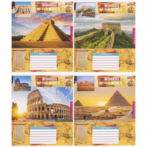 Зошит кольоровий 18 аркушів, клітинка (20 штук в упаковці)