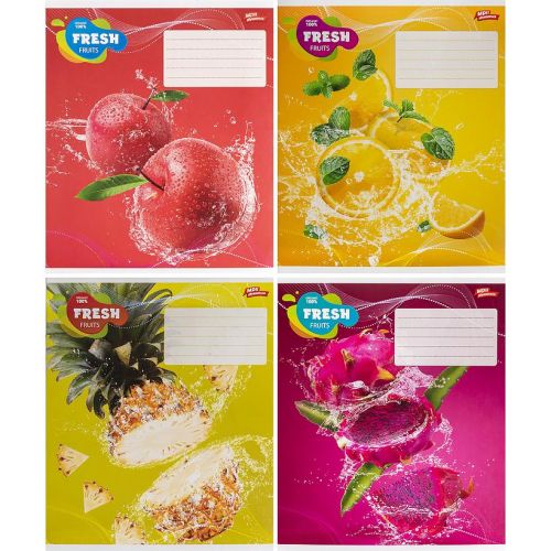 Зошит кольоровий 18 аркушів, клітинка (20 штук в упаковці)