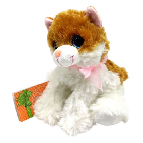Мʼяка іграшка "Котик Мяу" 19 см (Рудий + білий)