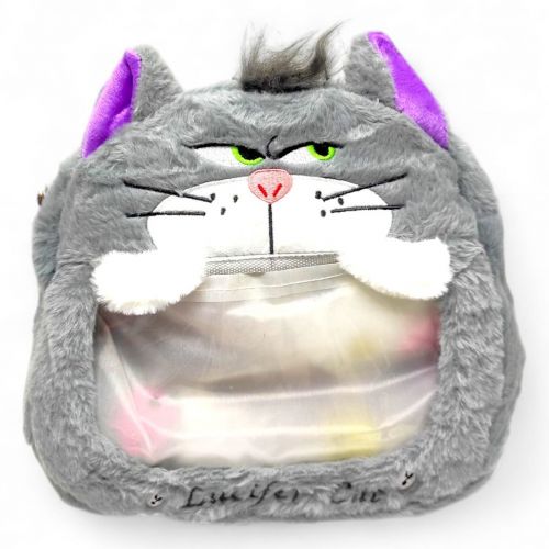 Сумочка КОТИК з прозорими елементами, 26x26 см (СІРИЙ)