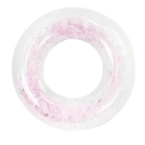 Надувне коло для плавання, ПВХ, прозоре з пірʼїнками, 70см. (БІЛИЙ)