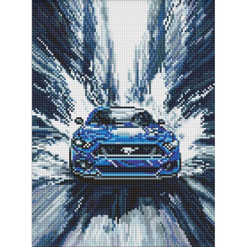 Набір з алмазною мозаїкою "Синій мустанг" 30х40см
