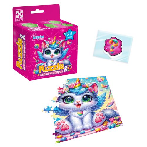 Гра розвиваюча пазли із сюрпризом "Котик-Єдиноріжка"
