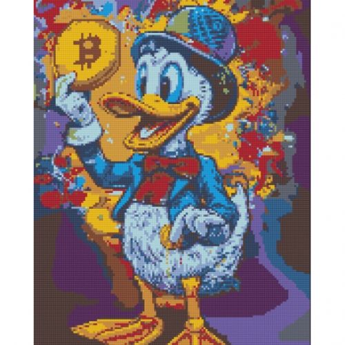 Алмазна мозаїка "СКРУДЖ МАКДАК З БІТКОЇНОМ" 40х50 см