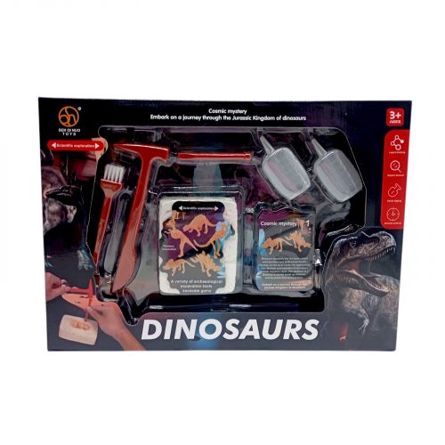 Розкопки "Динозаври" інструменти, гіпсовий брикет, в коробці