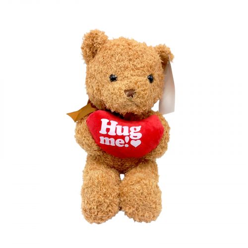 М`яка іграшка “Ведмедик”, висота 22см, сердечко, сидяча, пластикові очі (РУДИЙ)