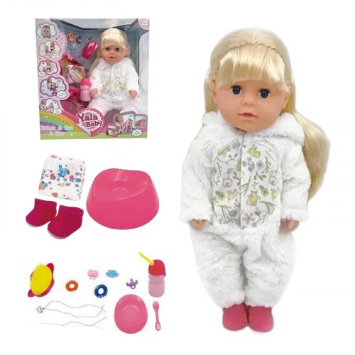 Пупс висота 45см, плаче сльозами, знімний одяг, шарнірні суглоби, аксесуари, ходить на горщик, п’є з пляшечки, рухливі кінцівки, може стояти, в коробці
