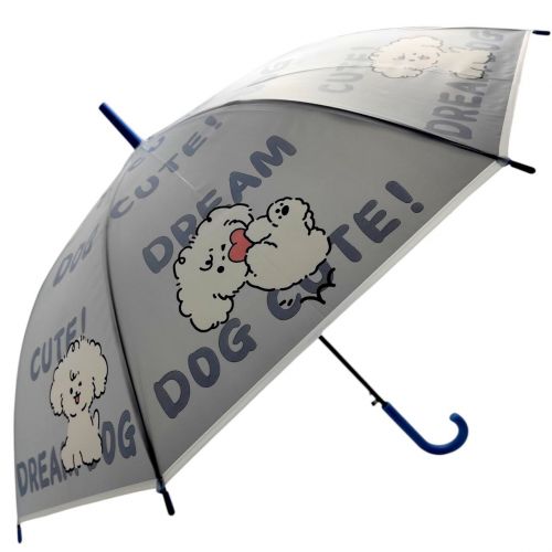 Парасолька-тростина, напівавтомат, довжина: 77 см, діаметр купола - 65 см (БЛАКИТНИЙ)