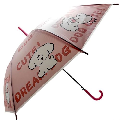 Парасолька-тростина, напівавтомат, довжина: 77 см, діаметр купола - 65 см (РОЖЕВИЙ)