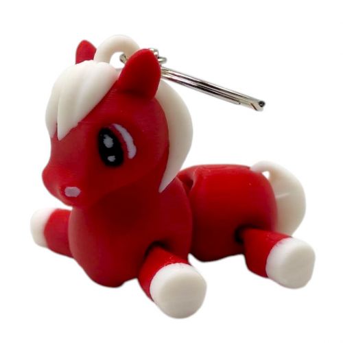 Брелок 3D друк "Конячка/Поні" червоний