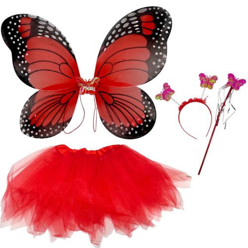 Маскарадний костюм "Крила" з підсвічуванням (45х37см, спідничка, обруч) ЧЕРВОНІ
