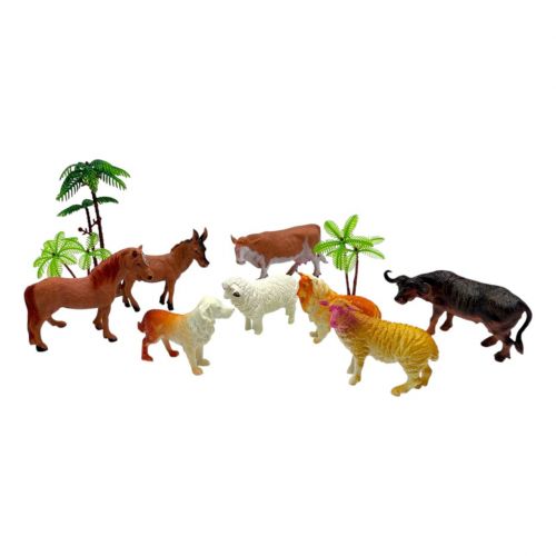 Набір тварин (11 елементів, 8 тварин, аксесуари) в пакеті