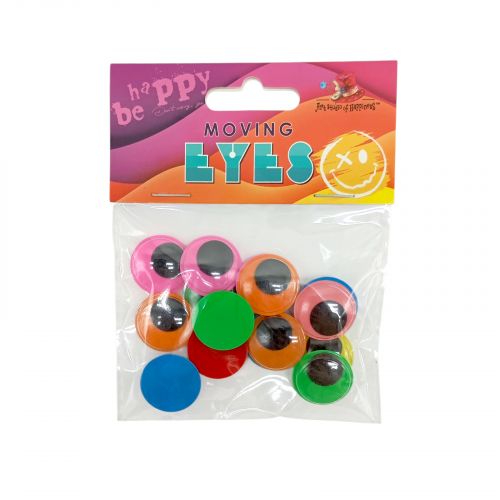 Рухомі очі, круглі, 20мм, 15шт., кольорові
