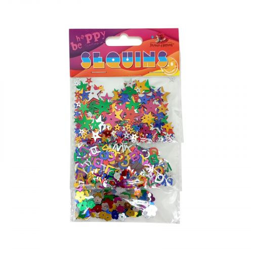 Блискітки, різні форми/кольори 5г*3 пакетики