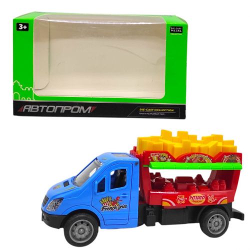 Машинка з металевою кабіною "АВТОПРОМ. STREET FOOD" (СИНЯ)