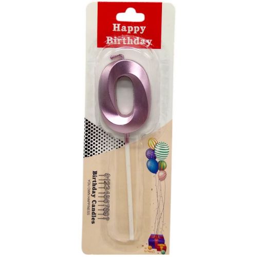 Свічка для торта "Цифра 0" (ФІОЛЕТОВА)
