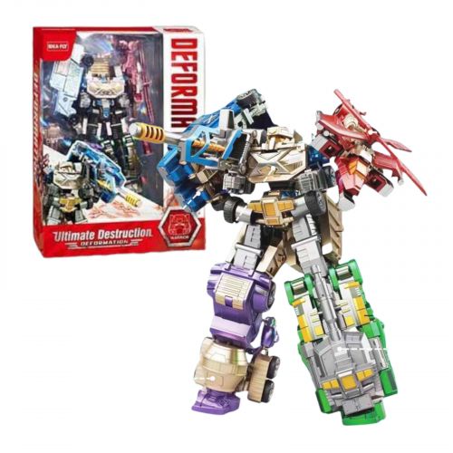 Трансформер 5 видів технки, які збираються в одного великого робота, в коробці