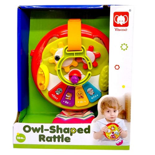 Брязкальце-підвіска (сова, на батарейках[, звук.світло, коробка 20х16х7 см