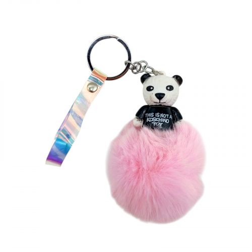 Брелок ПАНДА З МІХОВОЮ КУЛЬКОЮ (РОЖЕВИЙ)