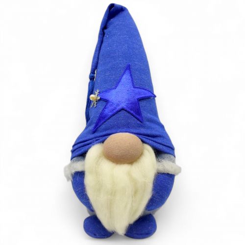 М'яка іграшка "Скандинавский гном" (Hand Made) висота 28 см, хлопчик (блакитний)