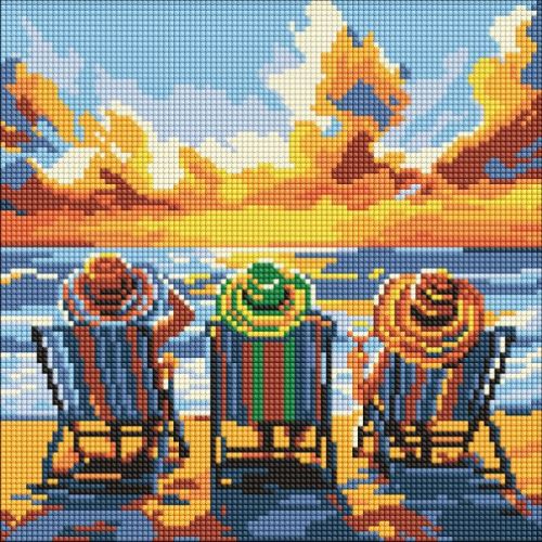 Алмазна мозаїка - "Відпустка з подругами" ©art_selena_ua, 30х30см