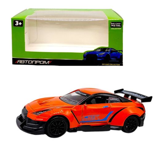 МАШИНА АВТОПРОМ (металева) 1:36 NISSAN GTR-35 (ПОМАРАНЧЕВИЙ)