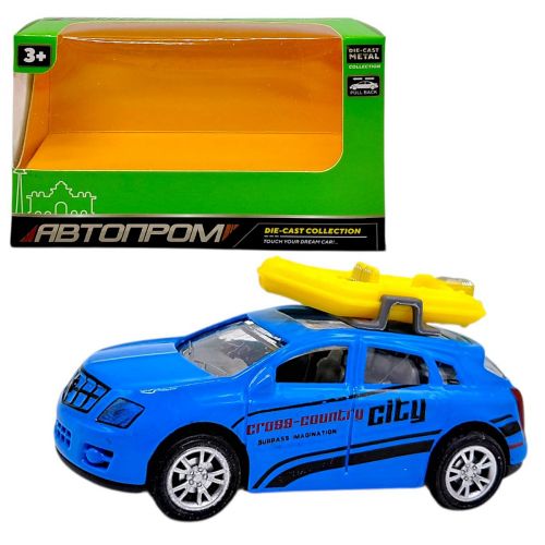 МАШИНА АВТОПРОМ З БАГАЖНИКОМ НА ДАХУ (металева) БЛАКИТНА