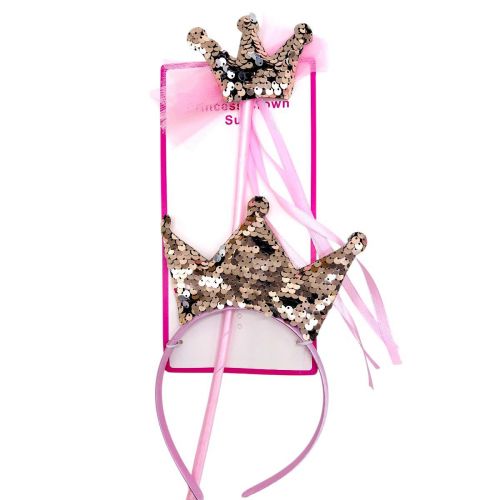 Набір новорічний (обруч із чарівною паличкою) "Корона" з паєтками