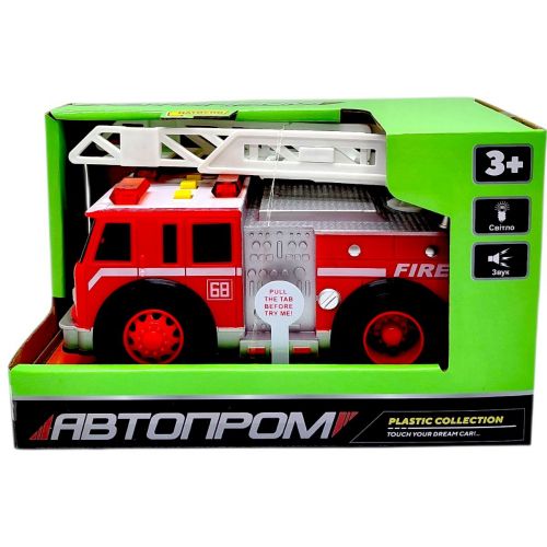 Машина АВТОПРОМ "Пожежна" (світло, звук, коробка - 21х13х11 см)